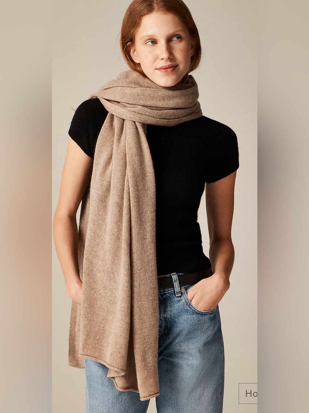 J Crew LONG cashmere scarf, REPAIRED